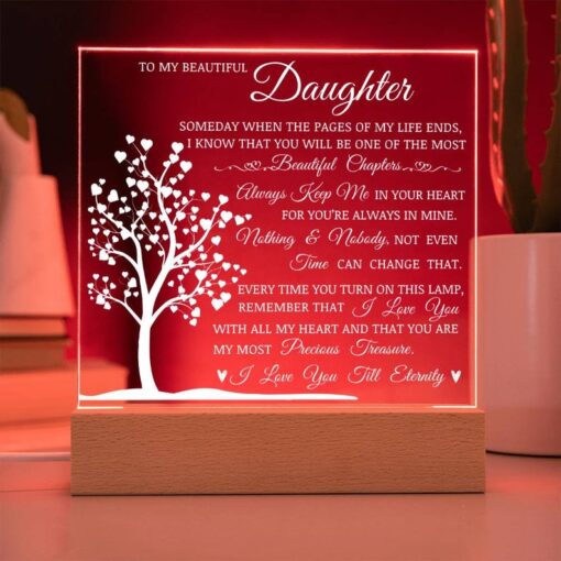 Daughter Keepsake Gift - Lamp of Love, LED Square Acrylic for Daughter, Best Christmas Gift Idea