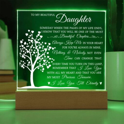 Daughter Keepsake Gift - Lamp of Love, LED Square Acrylic for Daughter, Best Christmas Gift Idea