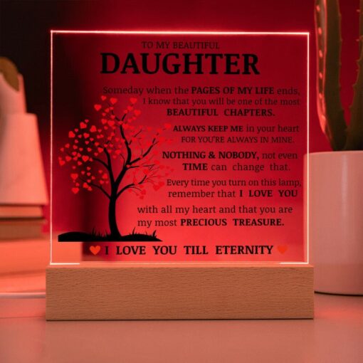 Daughter Keepsake - Lamp of Love, Unique Birthday Gift for Daughter, Daughter's Christmas Gift