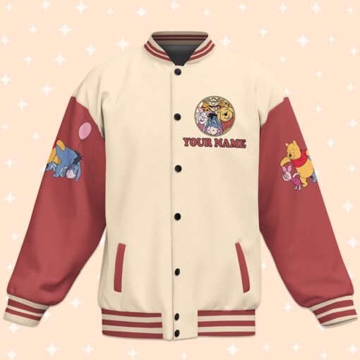 Personalize Winnie The Pooh And Co, Disney Varsity Jacket, Adult Varsity Jacket, Uniform Varsity, Gift for Boyfriend