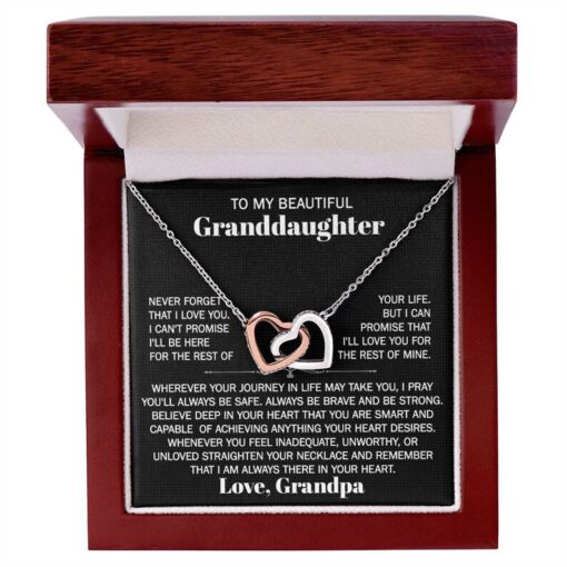 To My Beautiful Granddaughter Necklace, Christmas Gift for Granddaughter, Granddaughter Gift from Grandpa