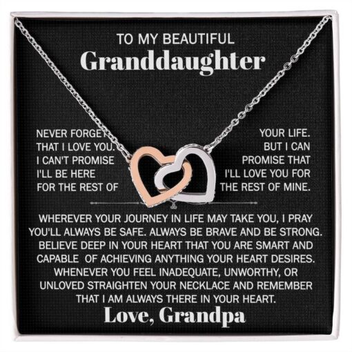 To My Beautiful Granddaughter Necklace, Christmas Gift for Granddaughter, Granddaughter Gift from Grandpa