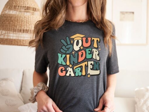 Peace Out Kinder Garten Shirt, Last Day of School T-Shirt, Kindergarten Graduation Gift, First Grade Toddler Shirt