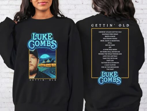 Graphic Luke Combs Shirt, Luke Combs Growing Up and Getting Old 2024 Tour Concert Fan Gift Shirt, Sweatshirt