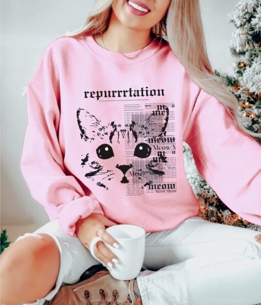 Repurtation Sweatshirt, Karma is a Cat Sweatshirt, Eras Sweatshirt, Taylor Sweatshirt, Swiftie sweater, Cat Sweatshirt