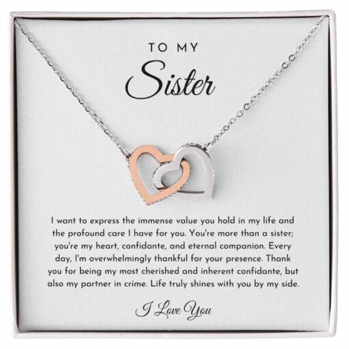 To My Sister Necklace, Christmas Gift For Sister, Sister Heart Necklace, Gift For Sister, Birthday Gift For Sister