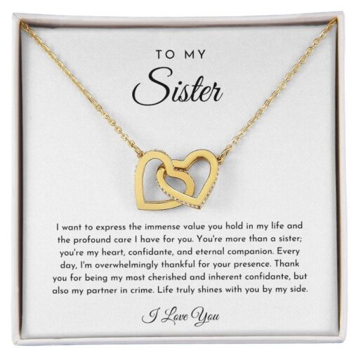 To My Sister Necklace, Christmas Gift For Sister, Sister Heart Necklace, Gift For Sister, Birthday Gift For Sister