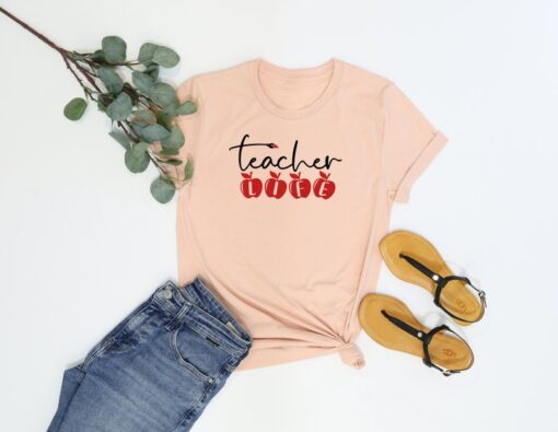 Teacher Life Shirt, Teachers Outfit, Teacher Gift Shirt, Teacher Life Gifts, Cute Women Teacher Tee