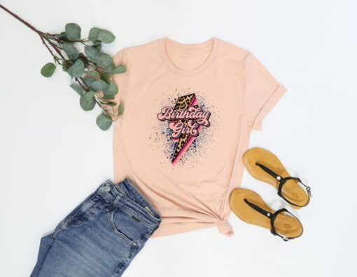 Birthday Babe Cheetah Lightning Bolt Shirt, Birthday Babe Leopard Shirt, Retro Mama Shirt, Youth Birthday Girl Shirt