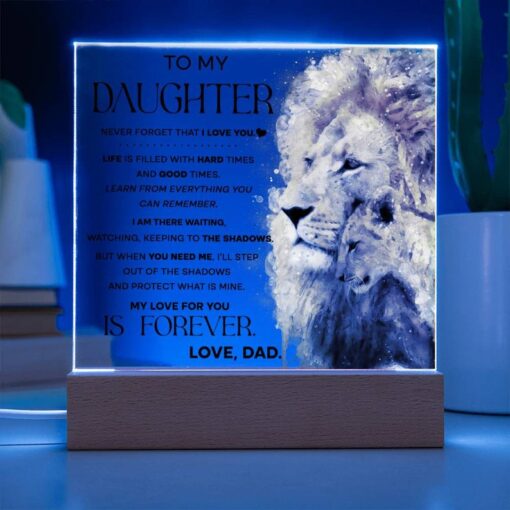 Eternal Support: An Acrylic Oath from Dad's Heart _Acrylic Square Plaque- Gift For Daughter