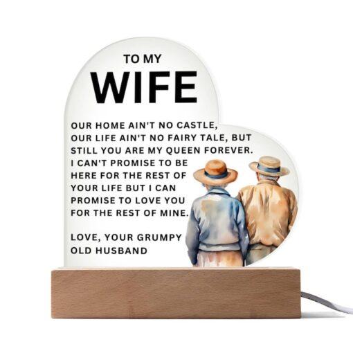 To My Wife - Best Thing - Acrylic Heart Plaque | Anniversary Gift