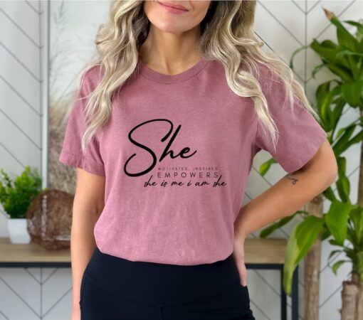 She Motivates Inspires Empowers, Powerful Women's, Women's Day, Women's Day Shirt, Women's Day Tshirt, March 8