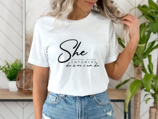 She Motivates Inspires Empowers, Powerful Women's, Women's Day, Women's Day Shirt, Women's Day Tshirt, March 8