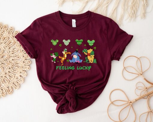 Disney Winnie The Pooh Feeling Lucky Shirt, Disney Characters St. Patrick's Shirt, Patrick's Day Tee