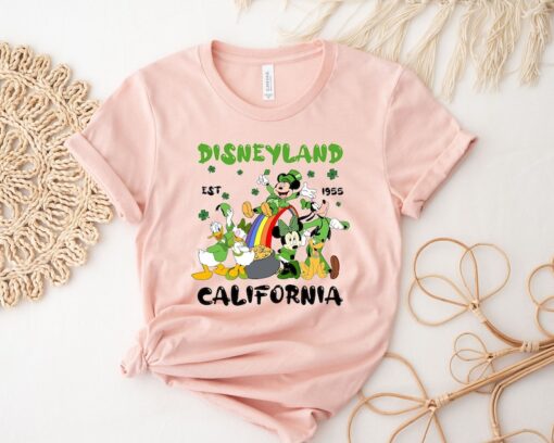 St. Patrick's Disneyland California Est 1955 Shirt, Disney Mickey And Friends Shamrock T-Shirt, Patrick's Day Shirt