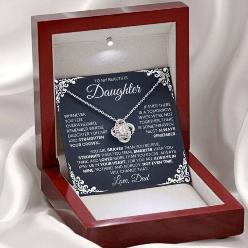 To My Daughter Necklace Gift From Dad, Daughter Birthday Necklace, Sentimental Daughter Christmas Gift Ideas From Father