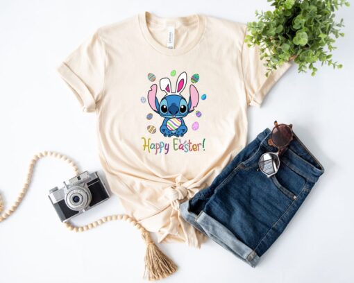 Happy Easter Stitch Shirt, Disney Stitch Bunny T-Shirt, Stitch Lover Tee, Disney Egg Tee, Disney Matching Shirt