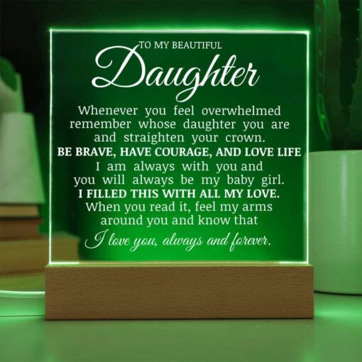 To My Beautiful Daughter "Straighten Your Crown" Acrylic Plaque, Inspirational Gift for Daughter