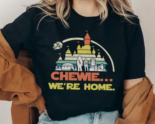 Han Solo Chewbacca Chewie We're Home Retro T-Shirt, Funny Disney Star Wars Day Tee, Galaxy's Edge Shirt