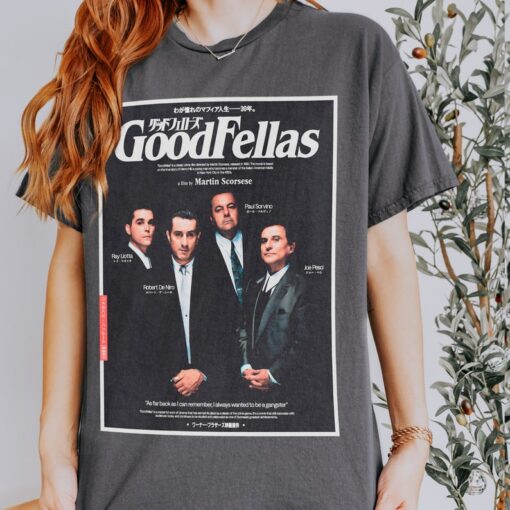 Retro Goodfellas Shirt, Good Fellas Japanese Text Movie Tee Shirt Martin Scorcese Gangster Mafia Film