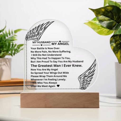 My Husband - My Angel - Acrylic Plaque | Personalized, Memorial, Loss Gifts, Memory Sympathy, Remembrance Gift