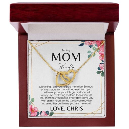 Mom Necklace Gift From Daughter - Personalized Message Card - Mama, Mum, Mommy Gift Ideas For Birthday, Christmas