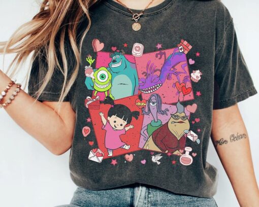 Disney Monsters University Happy Valentine Shirt, Monster Inc Lovers Shirt, Disney Monsters Inc Couple Shirt