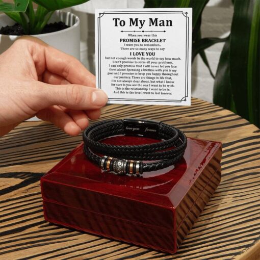 To My Man Bracelet, Promise Bracelet for Him, Christmas Gift for Boyfriend Husband, Boyfriend Birthday Gift