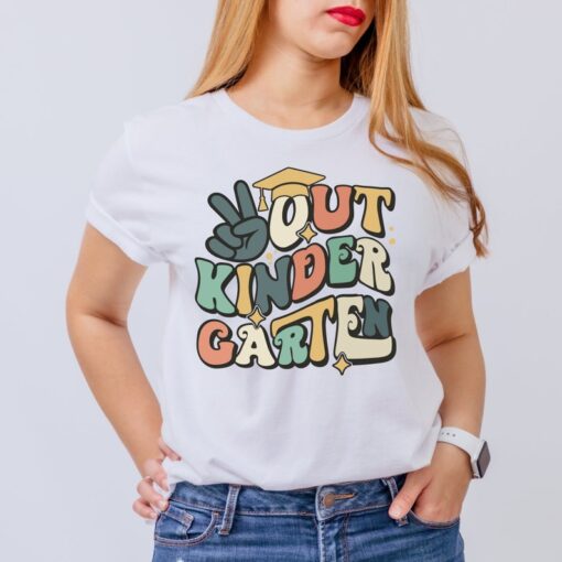 Peace Out Kinder Garten Shirt, Last Day of School T-Shirt, Kindergarten Graduation Gift, First Grade Toddler Shirt