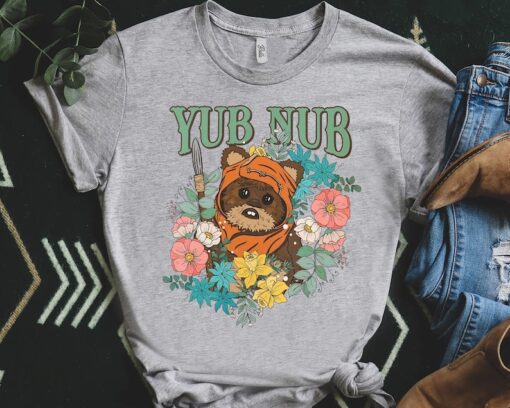 Funny Star Wars Wicket Ewok Endor Nub Nub Floral Retro Shirt