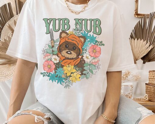 Funny Star Wars Wicket Ewok Endor Nub Nub Floral Retro Shirt