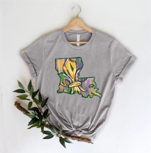 Louisiana State Shirt, Mardi Gras Shirt, Louisiana Shirt, Louisiana Map Shirt, Mardi Gras Gift, Louisiana Gift