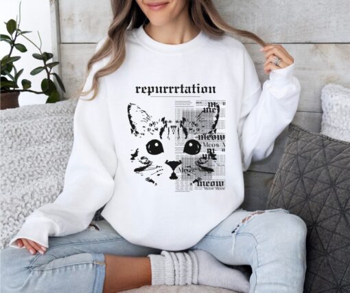 Repurtation Sweatshirt, Karma is a Cat Sweatshirt, Eras Sweatshirt, Taylor Sweatshirt, Swiftie sweater, Cat Sweatshirt