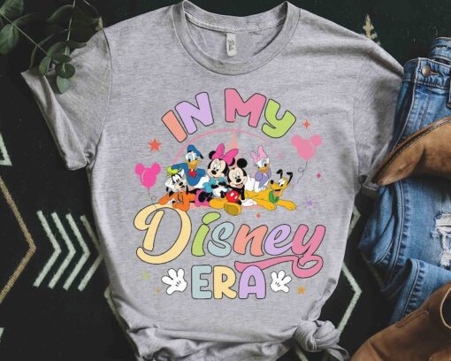 Vintage In My Disney Era Shirt, Retro Disney Castle Mickey Minnie Disney Balloons Tee