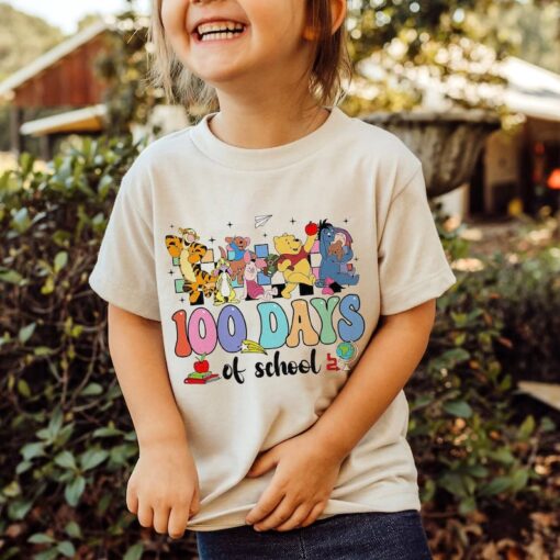 Pooh And Friends 100th Days Of School Shirt | Pooh Bear 100 Days Of School Shirt