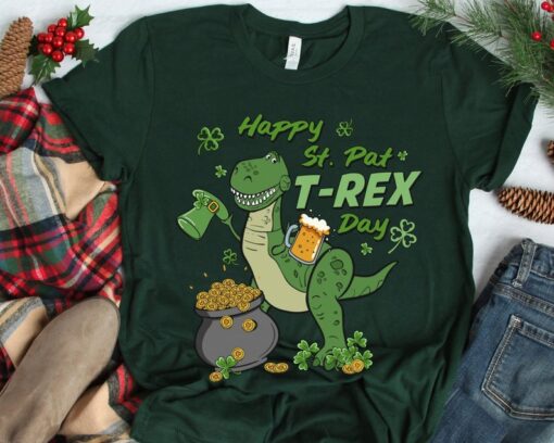 Toy Story Dinosaur Happy St. Pat-Rex Day Shirt, Vintage Disney Irish Shamrock T-shirt, Disneyland Family Vacation