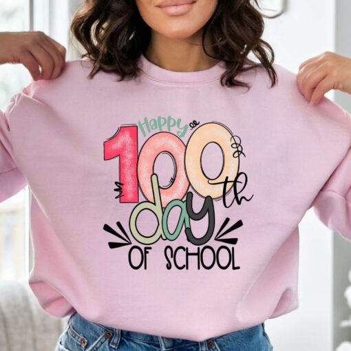 Happy 100th Days Sweatshirt, 100 Days Sweatshirt, 100th Day Of School Celebration, Student Shirt, Back to School Shirt