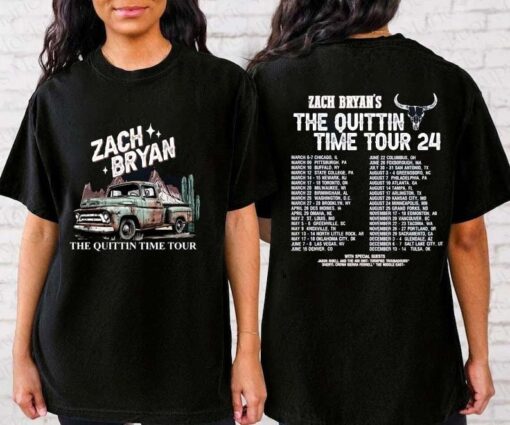 Zach Bryan The Quittin Time Tour 2024 T-Shirt, Zach Bryan 2024 Concert Shirt