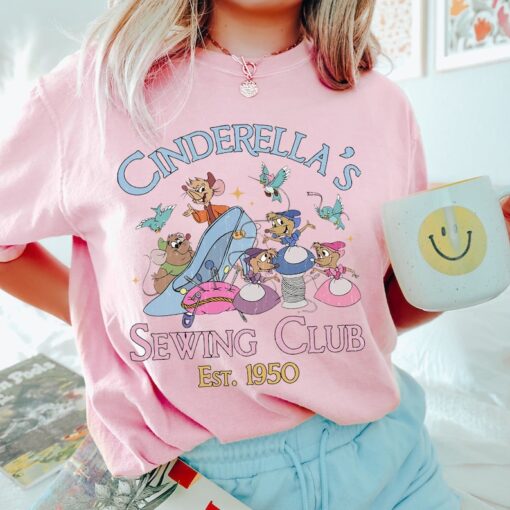 Vintage Disney Cinderella's Sewing Club Est 1950 Shirt, Disney Princess Cinderella Jaq and Gus Mouse