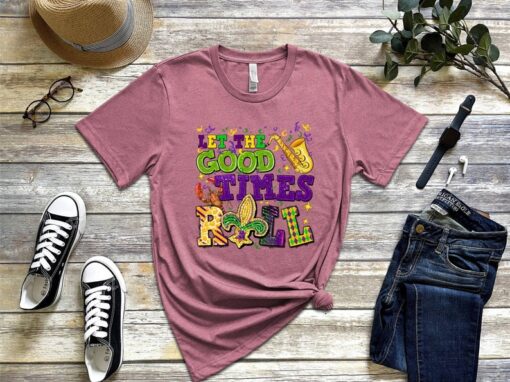 Let The Good Times Roll T-shirt, Mardi Gras Shirt, Fat Tuesday Shirt, NOLA Shirt, Beads Festival Gift, Louisiana Shirt