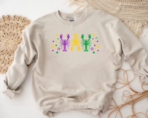 Mardi Gras Crawfish Sweatshirt, Fat Tuesday Sweater, Mardi Gras Freshwater Crawfish Sweatshirt, Mardi Gras Gift