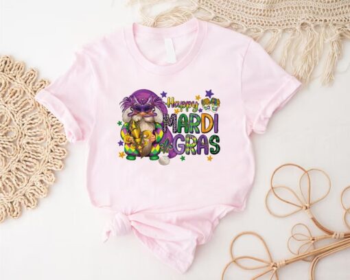 Happy Mardi Gras T-Shirt, Mardi Gras Gnome Shirt, Mardi Gras Festival Shirt, Fat Tuesday Gift, Gnome Sweatshirt