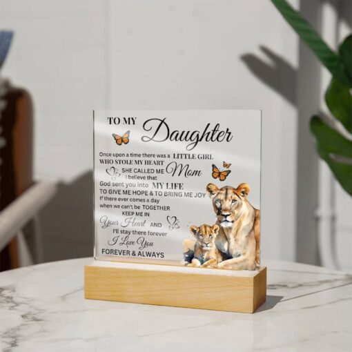 My Daughter - Straighten Your Crown - Acrylic Plaque | Personalized For Daughter, Birthday Present, From Mom