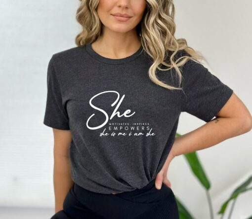 She Motivates Inspires Empowers, Powerful Women's, Women's Day, Women's Day Shirt, Women's Day Tshirt, March 8