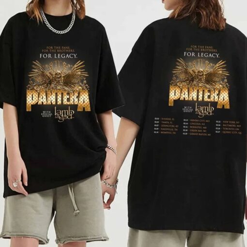 Pantera 2024 Tour With Lamp Of God Black T-Shirt