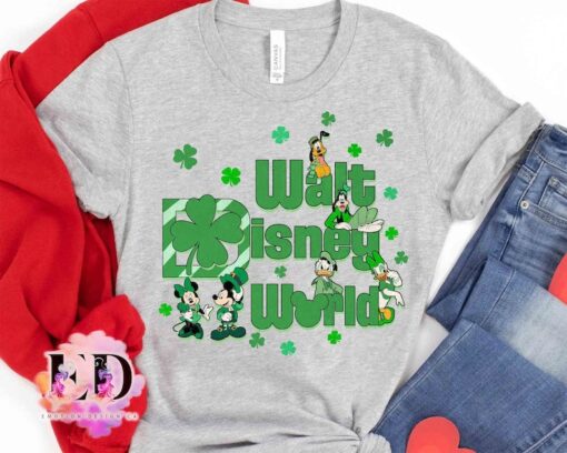 Walt Disney World Shamrock Shirt St Patrick's Day T-shirt, Disney Mickey And Friends Happy Patrick's Day Tee