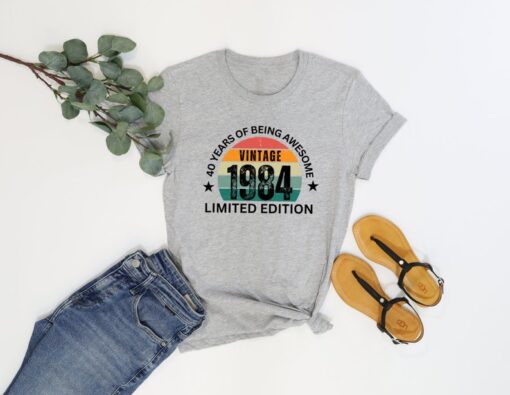 40th Birthday Shirt, 1984 40th Birthday Shirt, 40th Retro Vintage Gift, Vintage 1984 Tees, 1984 Retro