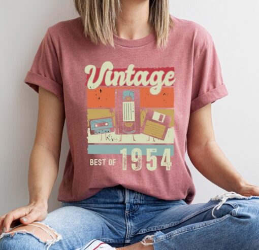 Vintage 1954 Limited Edition Cassette T-Shirt, 70th Birthday Shirt, 1954 Birthday Shirt, 70th Birthday Gift For Women