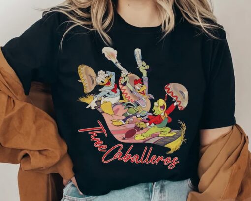 Retro Disney The Three Caballeros Classic Donald Duck Jose Carioca Panchito Pistoles T-Shirt