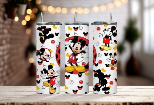 Red and Yellow Iconic Cartoon Disney Mouse Tumbler - Classic Mickey Mouse Tumbler - Enjoy Your Sips with Some Disneyland